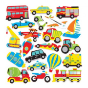 Pěnové samolepky dopravní prostředky (120 ks)