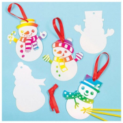 Dekorace sněhuláci barvené škrabáním (10 kusů) - EF410