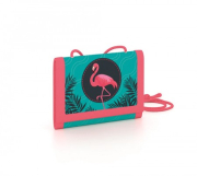 Dětská textilní peněženka Plameňák