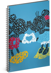 Spirálový blok Mickey – Kiss, linkovaný, A4
