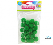Bambulky zelené, 18ks 25mm LUMA