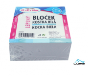 Bloček KOSTKA bílá 85 x 85 x40mm, lepená LUMA