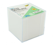 Bloček KOSTKA bílá 90 x 90mm, nelepená + plastová krabička