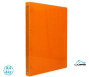 Pořadač LUMA A4 diagonální 4 kroužkový oranžový