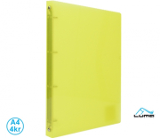 Pořadač LUMA A4 diagonální 4 kroužkový žlutý