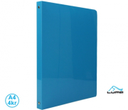 Pořadač LUMA A4 neon 4 kroužkový modrý