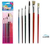 Štětce kulaté + ploché sada 6ks mix LUMA