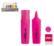 Zvýrazňovač DELI ES621 růžový plochý (8552)