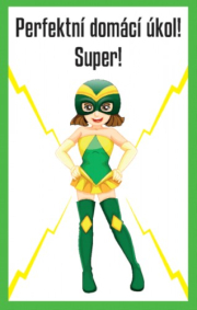 Karty máš super pochvalu 30 ks - Perfektní domácí úkol! Super!