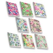 Nature Flowers kroužkový blok s boční spirálou A5 linkovaný mix motivů