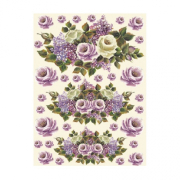 Rýžový papír Cadence A3 - Fialové květiny