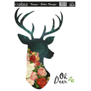 Nažehlovací nálepka 25x35cm - květinový jelen