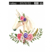 Nažehlovací nálepka25x35 cm akvarelová - jednorožec