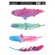 Nažehlovací nálepka25x35 cm akvarelová - peří