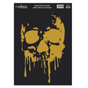 Zlatá nažehlovací nálepka 21x30 cm - lebka