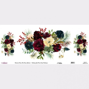 Rýžový papír Cadence v roli 30 x 68 cm - 3 kytice růže a hloh