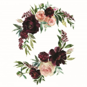 Nažehlovací nálepka 25 x 35 cm - květinové zrcátko