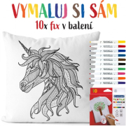Polštářek s omalovánkou Unicorn