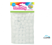 Bambulky bílé, 60ks 15mm Luma