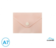 Obal spisový s klopou a drukem A7 pastel Luma, růžový