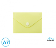 Obal spisový s klopou a drukem A7 pastel Luma, žlutý