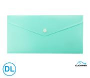 Obal spisový s klopou a drukem Dl pastel Luma, zelený