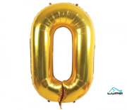 Balónek foliový č. 0 zlatý 101cm Luma