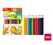 Pastelky DELI trojhranné Enovation 12 barev mini EC114-12