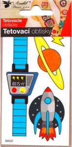 Tetovací obtisky 10,5 x 6 cm - vesmírné