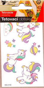 Tetovací obtisky 10,5 x 6 cm - tři jednorožci