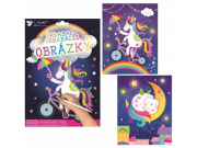 Škrabací obrázky 2 archy 16,5 x 21 cm Jednorožec 