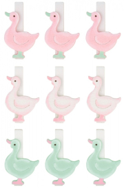 Husa dřevěná 4,5 cm na kolíčku 9 ks pastelové barvy