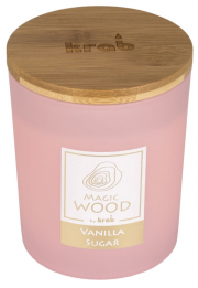 Svíčka MAGIC WOOD s dřevěným knotem - Vanilla Sugar 300g 