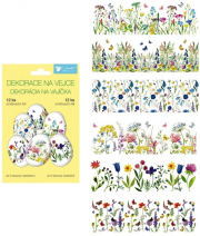 Smršťovací dekorace na vejce 12 ks, jemné květiny