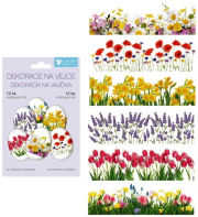Smršťovací dekorace na vejce 12 ks, jarní květy