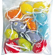 Vajíčka plastová na zavěšení 4 cm, 12 ks v sáčku