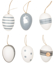 Vajíčka plastová na zavěšení 6 cm, 6 ks v sáčku