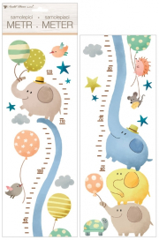 Samolepky na zeď dětský metr - sloni, do 120 cm